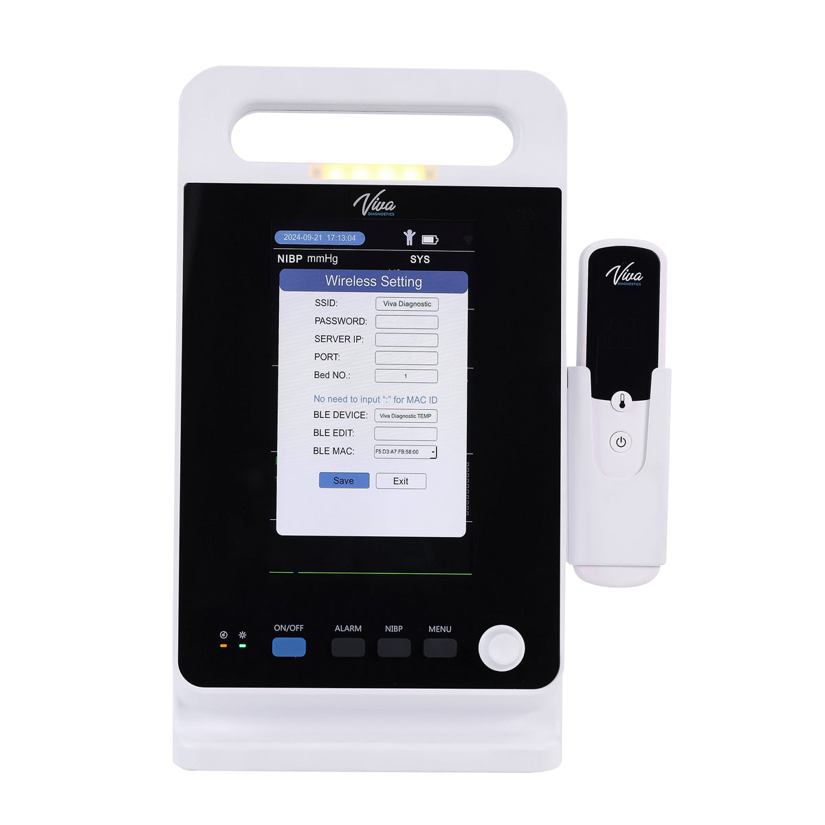 VivaComfort Omni Spot Vital Signs Monitor with Adult & Pediatric Cuffs, SpO2 Sensor, Thermometer, USB & Mounting Bracket