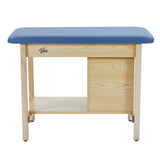 VivaComfort Axis H-Brace Single Sports Taping Table with End Shelf, 380 lb Capacity, Oak