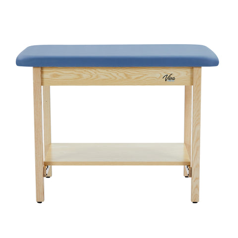 VivaComfort Axis H-Brace Single Sports Taping Table with Lower Shelf, 380 lb Capacity, Oak