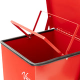 VivaComfort 13 Gal. Red Indoor Galvanized Steel Medical Biohazard Step-On Trash Can, 13 Gallon, Red