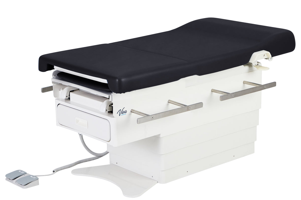 VivaComfort Pointe Power Height Adjustable Pelvic Tilt Exam Table with Stirrups, Storage, and Paper Dispenser, 396 lb Ca