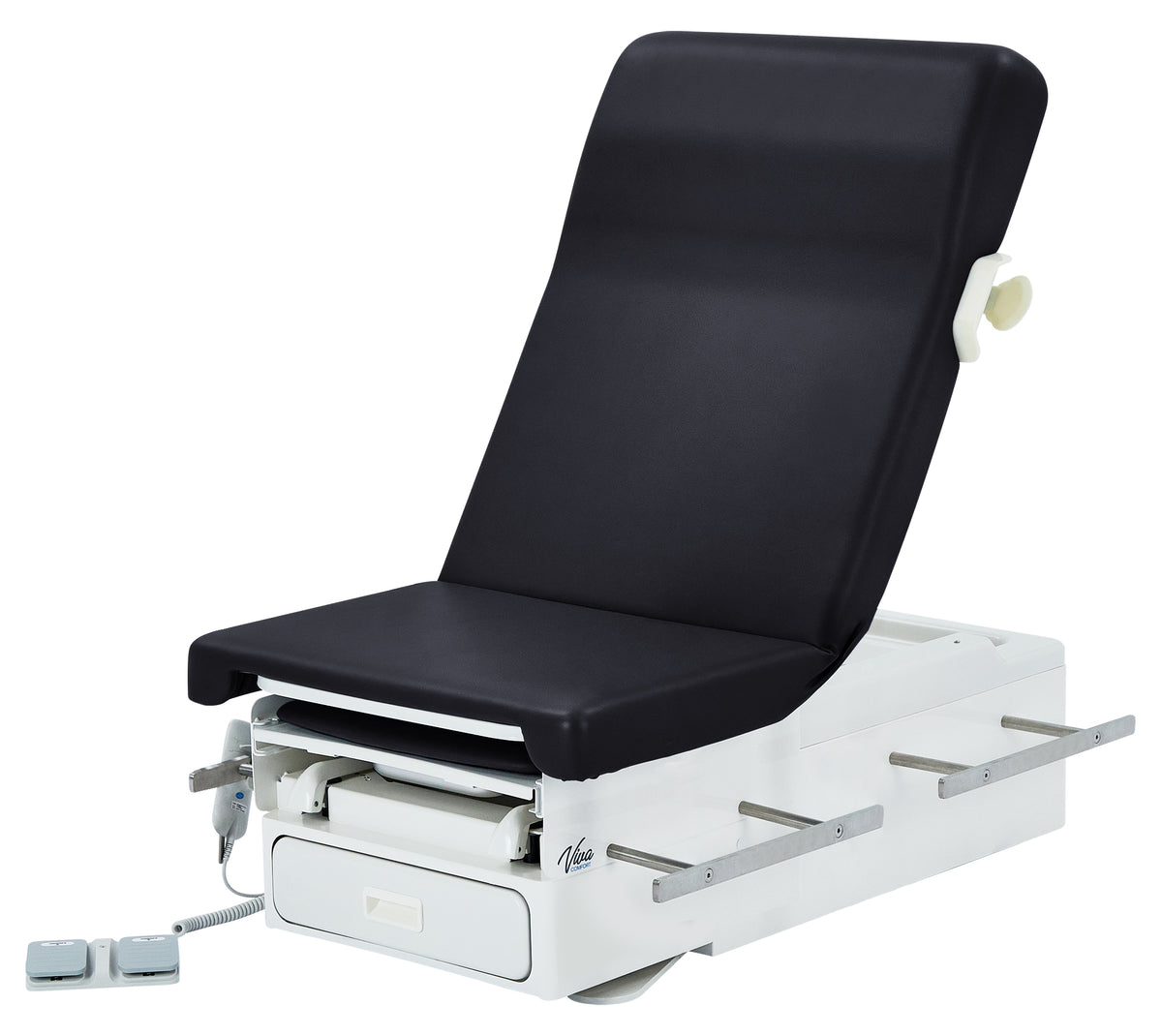 VivaComfort Pointe Power Height Adjustable Pelvic Tilt Exam Table with Stirrups, Storage, and Paper Dispenser, 396 lb Ca