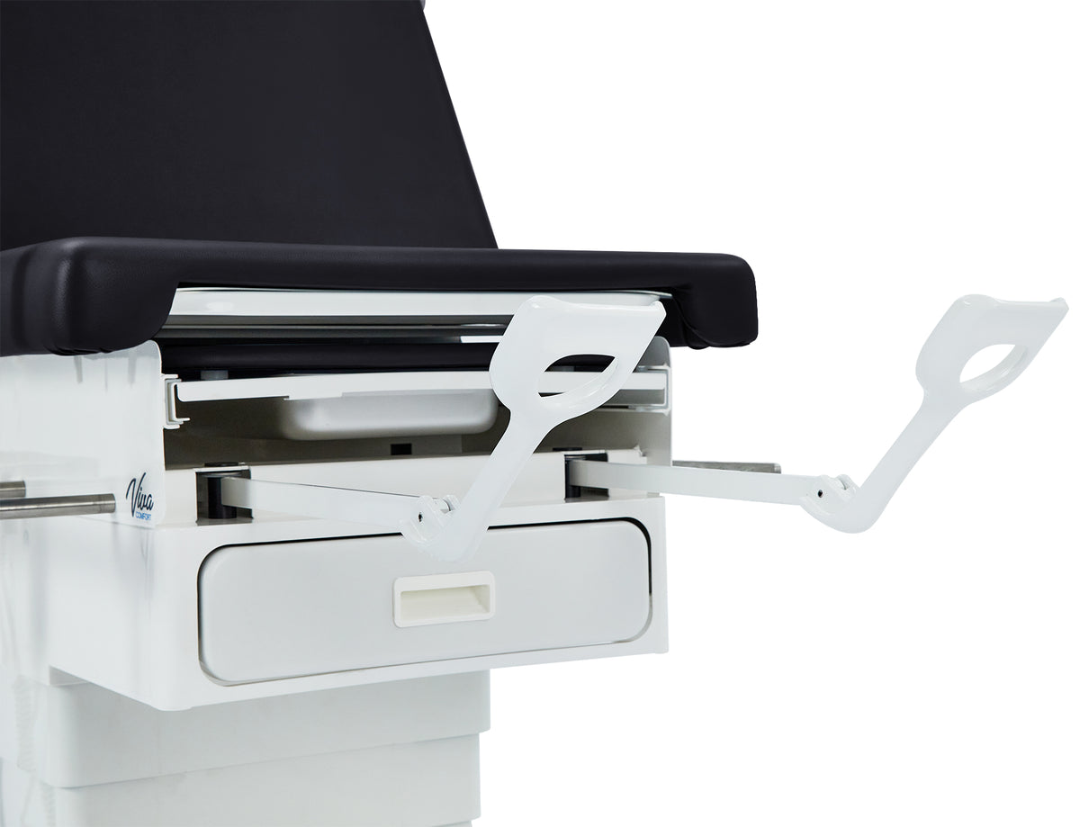 VivaComfort Pointe Power Height Adjustable Pelvic Tilt Exam Table with Stirrups, Storage, and Paper Dispenser, 396 lb Ca