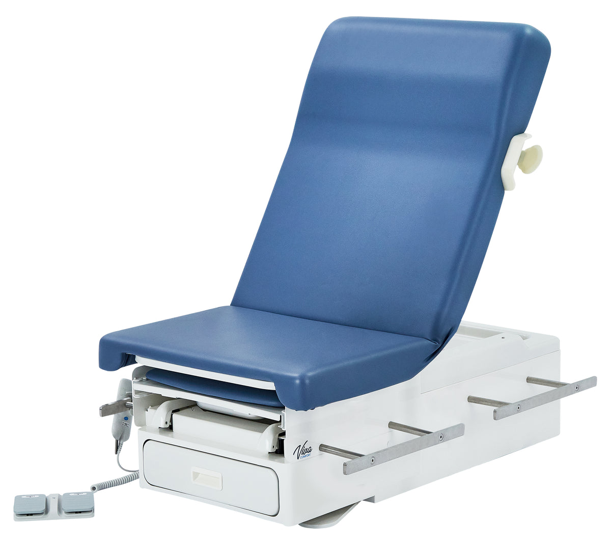 VivaComfort Pointe Power Height Adjustable Pelvic Tilt Exam Table with Stirrups, Storage, and Paper Dispenser, 396 lb Ca
