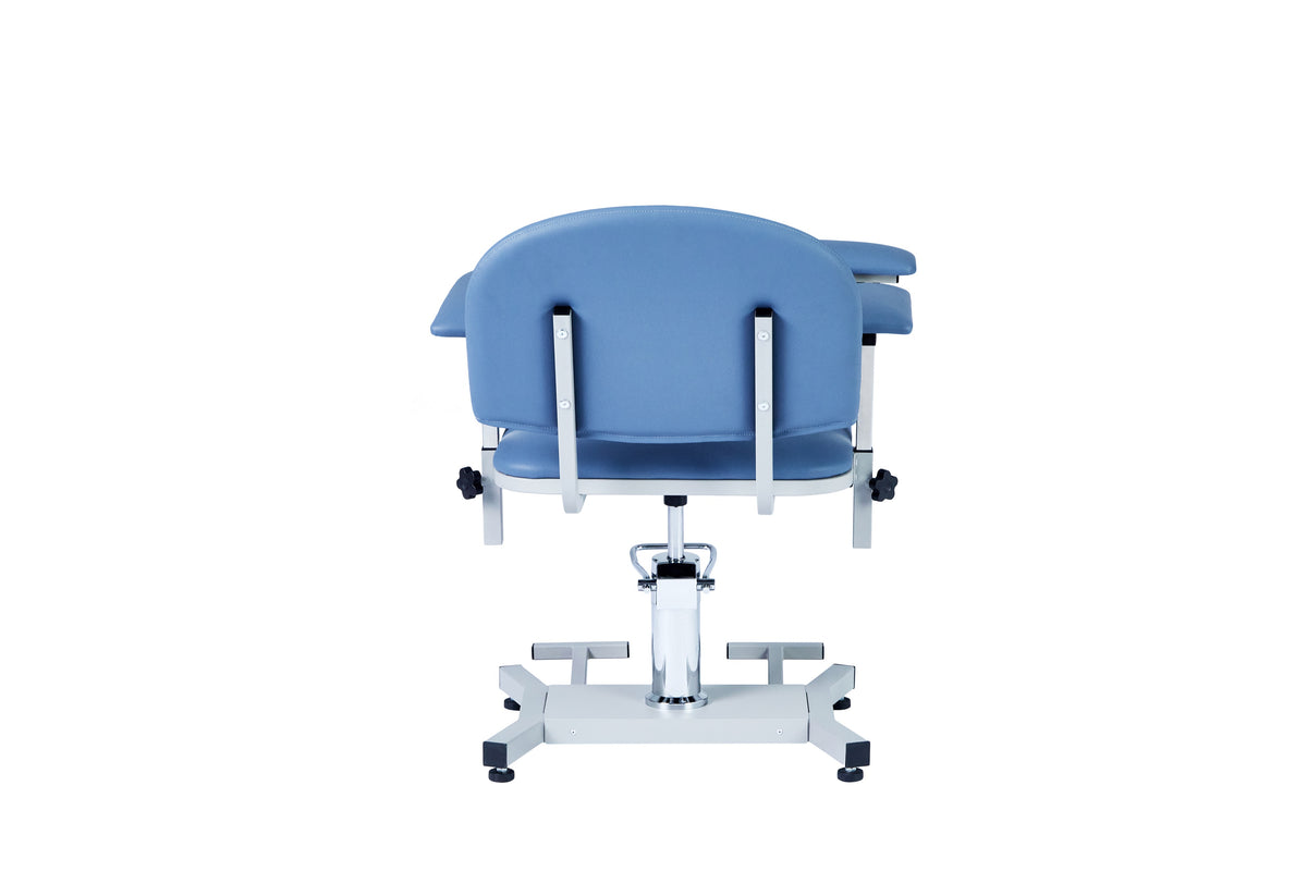 VivaComfort Manual Height Adjustable Blood Draw Phlebotomy Chair, 485 lb Capacity, Blue