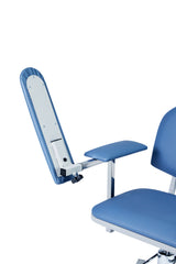 VivaComfort Manual Height Adjustable Blood Draw Phlebotomy Chair, 485 lb Capacity, Blue