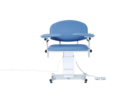 VivaComfort Electric Height Adjustable Blood Draw Phlebotomy Chair, 590 lb Capacity, Blue