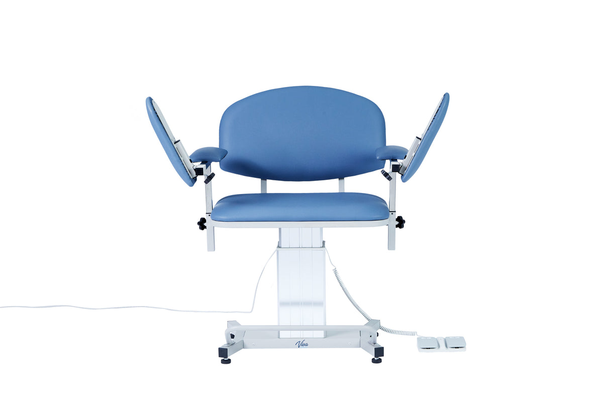 VivaComfort Electric Height Adjustable Blood Draw Phlebotomy Chair, 590 lb Capacity, Blue