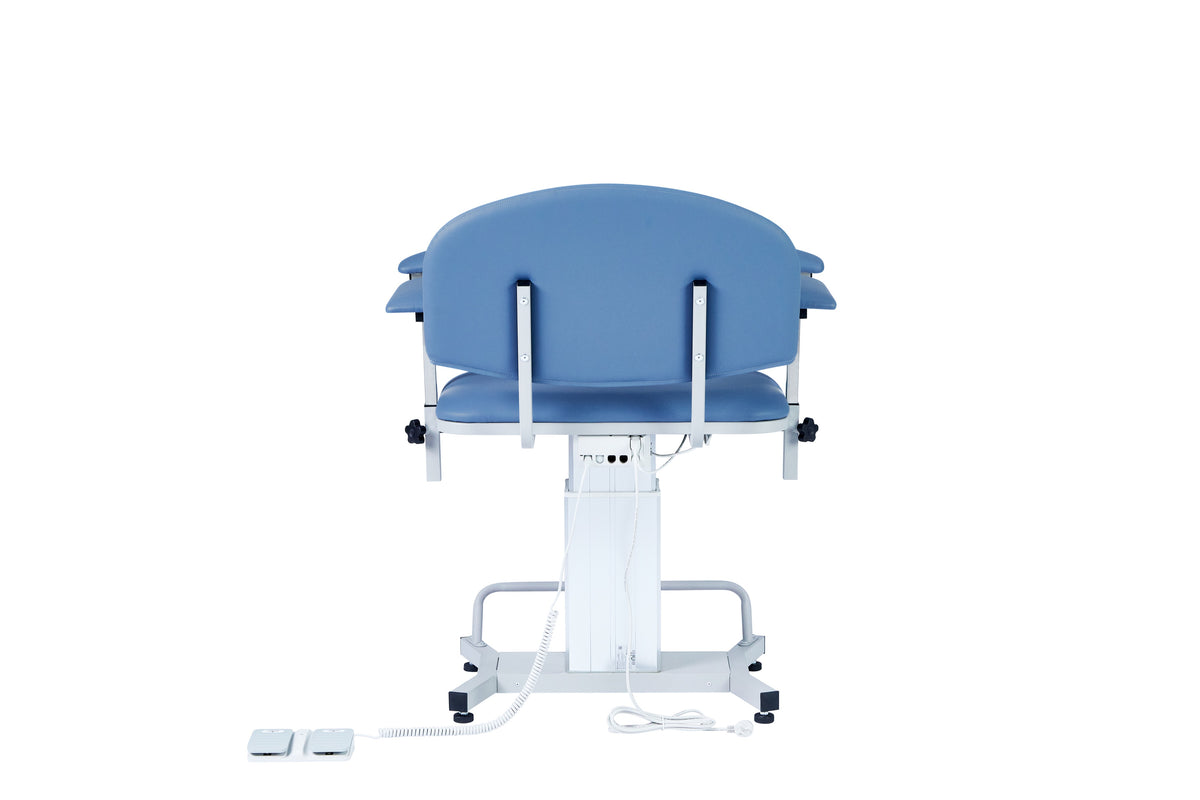 VivaComfort Electric Height Adjustable Blood Draw Phlebotomy Chair, 590 lb Capacity, Blue