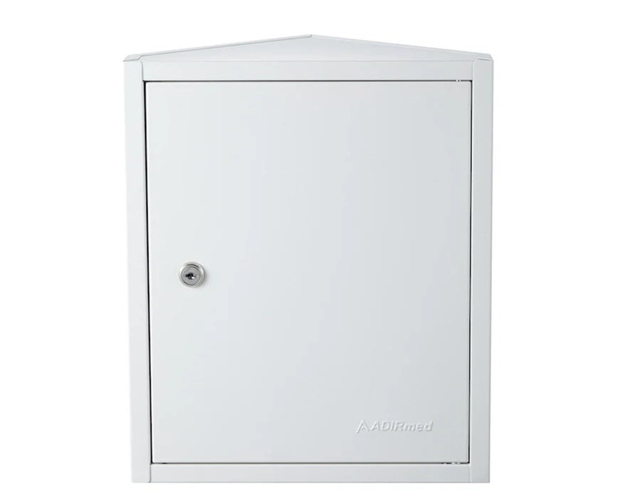 Alpine Mountable Corner, Two-Shelf Locking Medical Cabinet
