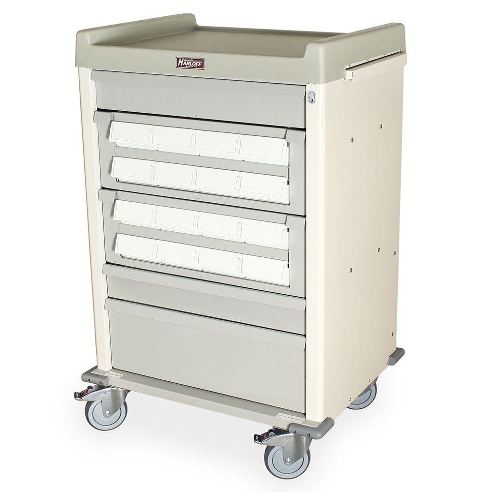 Harloff Exchange Package for AL16CS-5 16 Bin Cassette Cart, INCLUDES 2 - 8" Double Tier Cassettes with Sixteen 5" (12.7