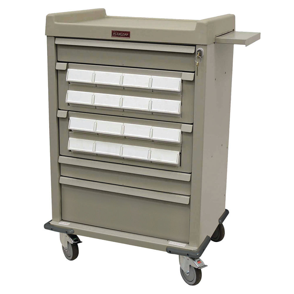 Harloff Aluminum Universal Line, WIDE Cart, ELoCK, 2 -", 1 - 6" AND 2 - 10" Drawers. Standard Package Includes Pull-Out