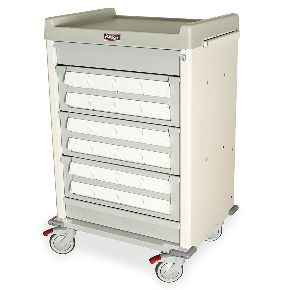 Double Sided Cassette Transfer Cart, Key Locking Doors holds 4 2-Tier Cassettes Per Side. Total Capacity 8 Harloff Casse