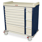 All Aluminum Unit-Dose Box Cart with BEST® Lock on Cabinet. Illinois Lock on Narcotics Drawer. Capacity of 210 Boxes, St