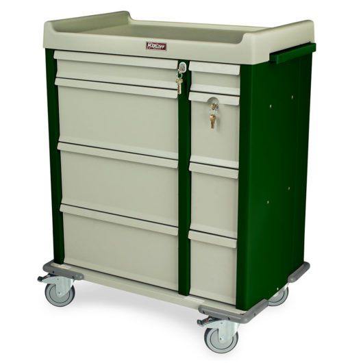 Aluminum Punch Card Medication Cart for Senior Care Facilities, 600 Punch Card Capacity, Key Lock, AL460PC