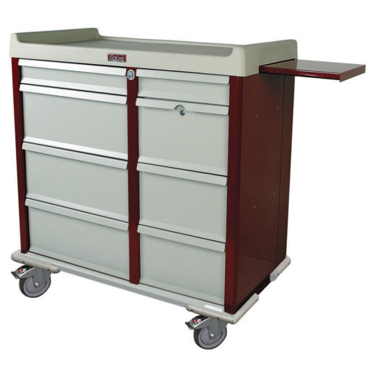 Aluminum Punch Card Medication Cart with Narcotics Box, 750 Punch Card Capacity, Key Lock, AL602PC Main image