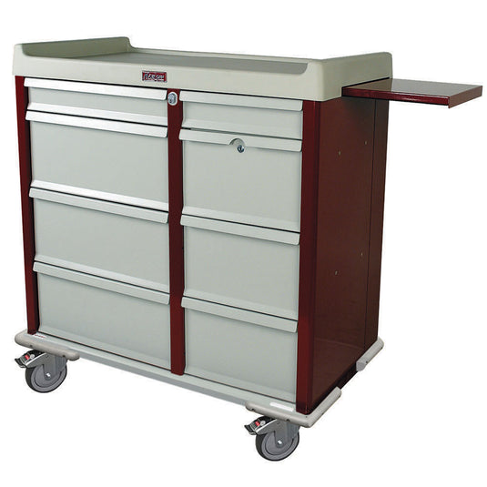 Aluminum Punch Card Medication Cart with Narcotics Box, 750 Punch Card Capacity, Key Lock, AL602PC