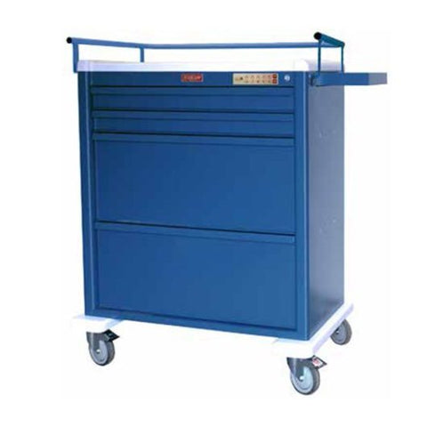 AL8W10EKC4DSP Aluminum Universal Line Wide 4 Drawer Medication Cart