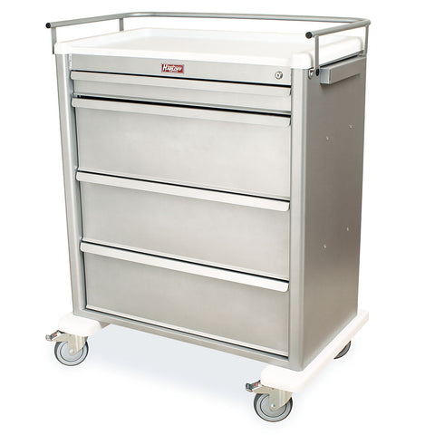 Harloff Aluminum Universal Line, WIDE Cart, Medicine On Time Compatible, Electronic Pushbutton Lock with Key Lock