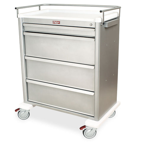 Harloff Aluminum Medicine-On-Time® Storage Cart, 270 Card Capacity, Wide Width, Key Lock, AL8W10K4MOT
