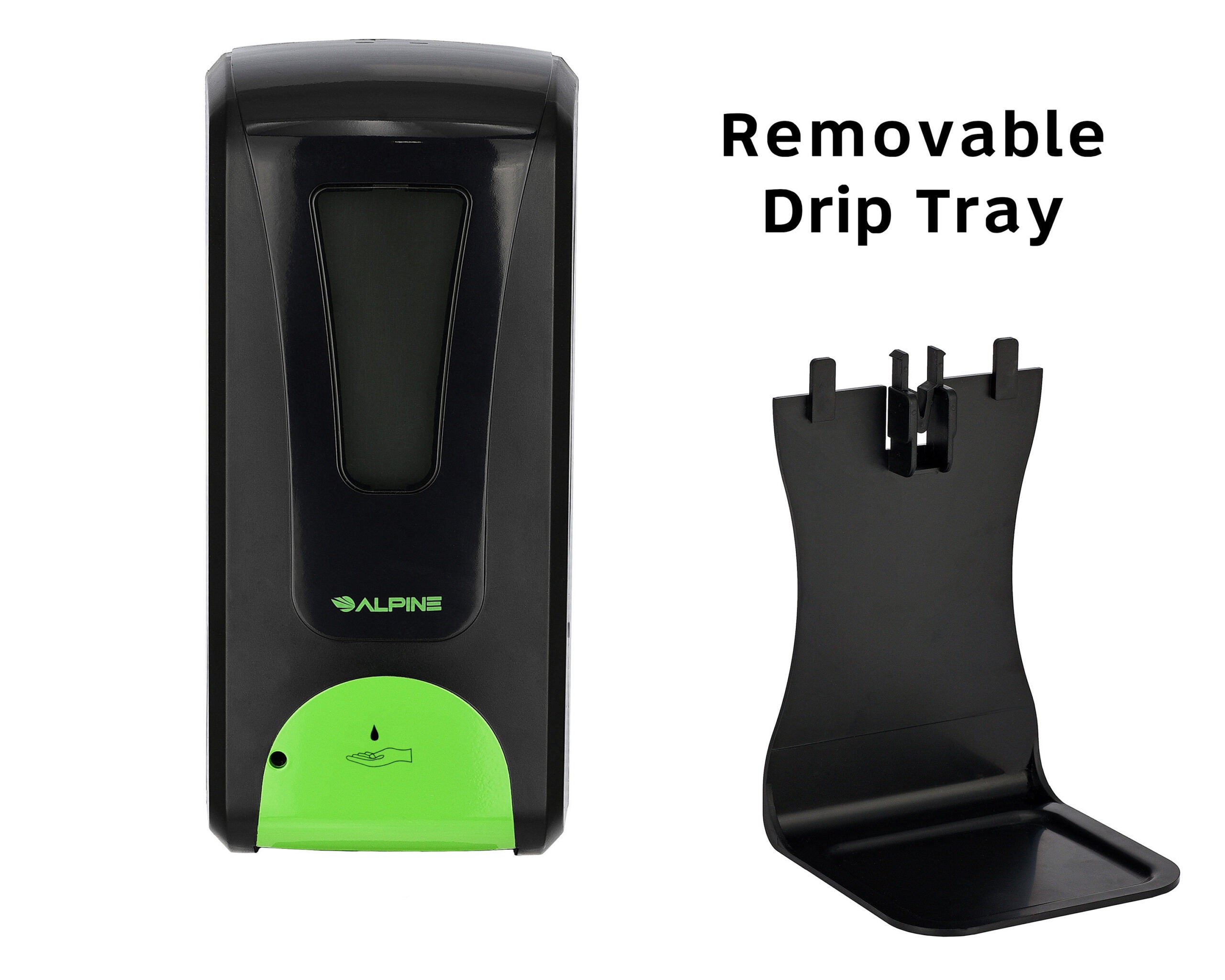 Automatic Hands-Free Liquid/Gel Hand Sanitizer/Soap Dispenser with Drip Tray, 1200 mL, BLACK Main image