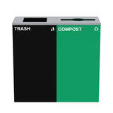 Alpine Industries 58-Gallon 2-Stream Black Steel-Green Compost Bin