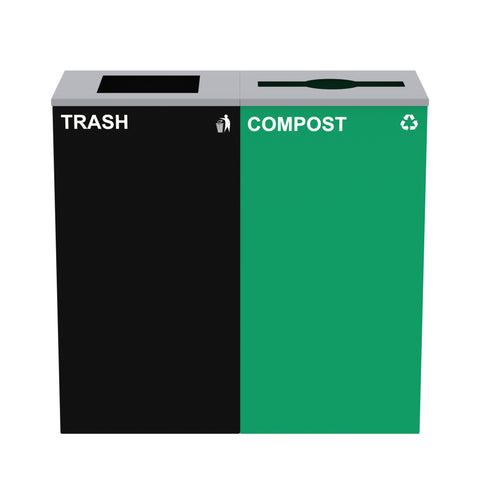 Alpine Industries 58-Gallon 2-Stream Black Steel-Green Compost Bin