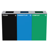 Alpine Industries 87 Gal. 3-Stream Black Steel Square Open Top