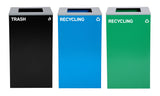 Alpine Industries 87 Gal. 3-Stream Steel Blue Green Recycling Bin