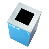 Alpine Industries 87 Gal. 3-Stream Steel Blue Green Recycling Bin