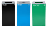 Alpine 87 Gal 3-Stream Bin, Blue Mixed & Green Compost (ALP4450-BLK-KIT19)