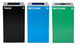 Alpine Industries 87 Gal. 3-Stream Steel Blue Recycling, Green