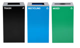 Alpine Industries 87 Gal. 3-Stream Steel Blue Recycling, Green
