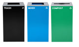 Alpine 87 Gal 3-Stream Bin, Blue Mixed & Green Compost (ALP4450-BLK-KIT24)