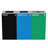 Alpine Industries 87 Gal. 3-Stream Steel Blue Cans & Bottles, Green