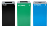 Alpine Industries 87 Gal. 3-Stream Steel Blue Recycling, Green