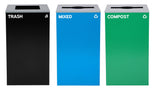 Alpine 87 Gal 3-Stream Bin, Blue Mixed & Green Compost (ALP4450-BLK-KIT28)