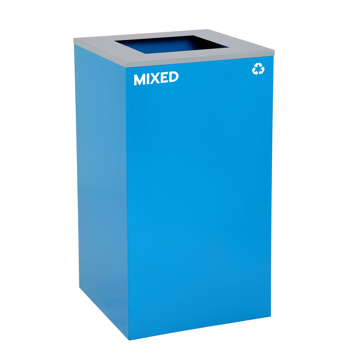 Alpine Industries 58-Gallon 2-Stream Black Steel-Blue Recycling Bin