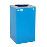 Alpine Industries 58-Gallon 2-Stream Black Steel-Blue Recycling Bin