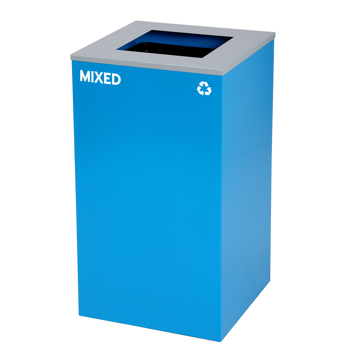 Alpine Industries 58-Gallon 2-Stream Black Steel-Blue Recycling Bin