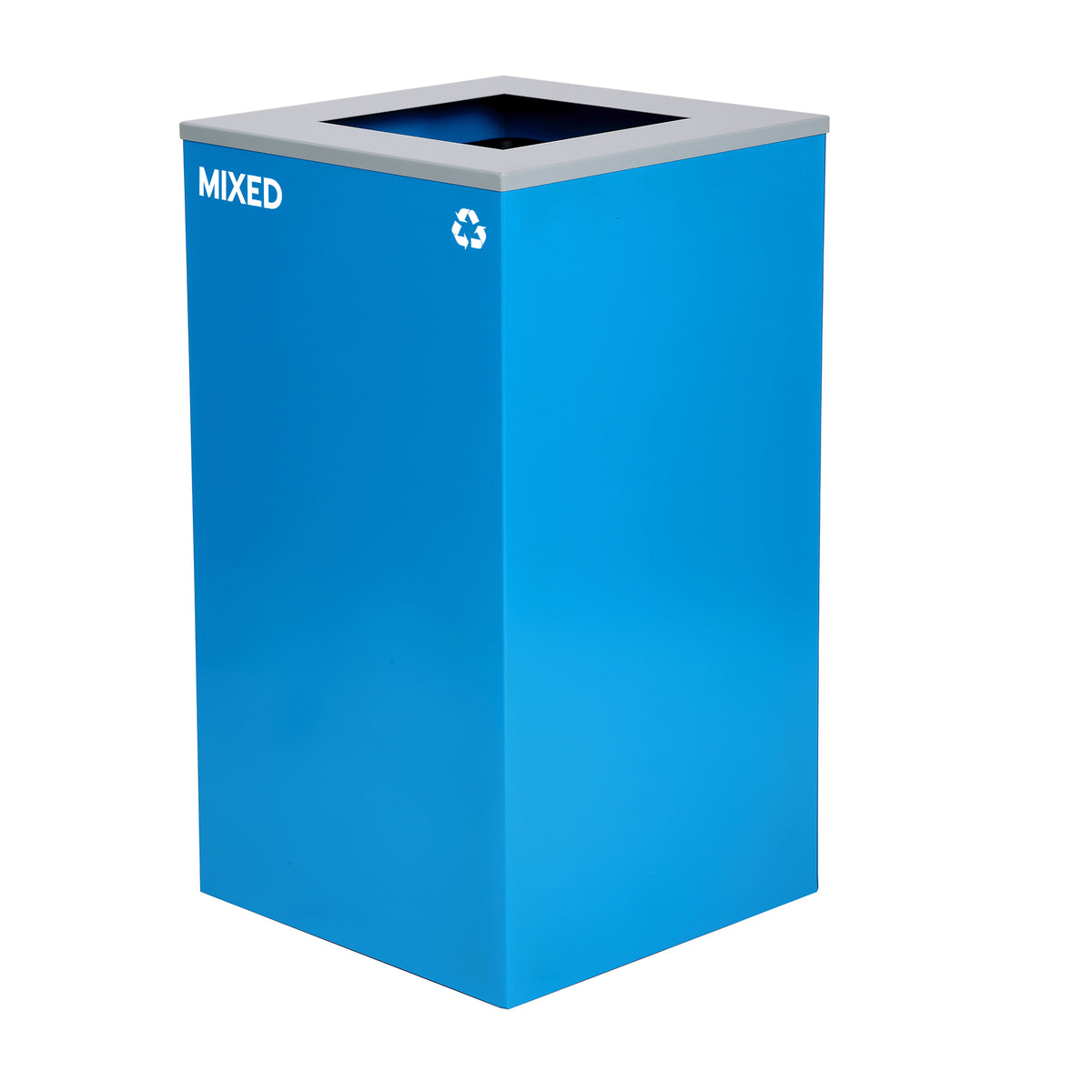 Alpine Industries 58-Gallon 2-Stream Black Steel-Blue Recycling Bin