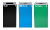 Alpine Industries 87 Gal. 3-Stream Steel Blue Recycling, Green