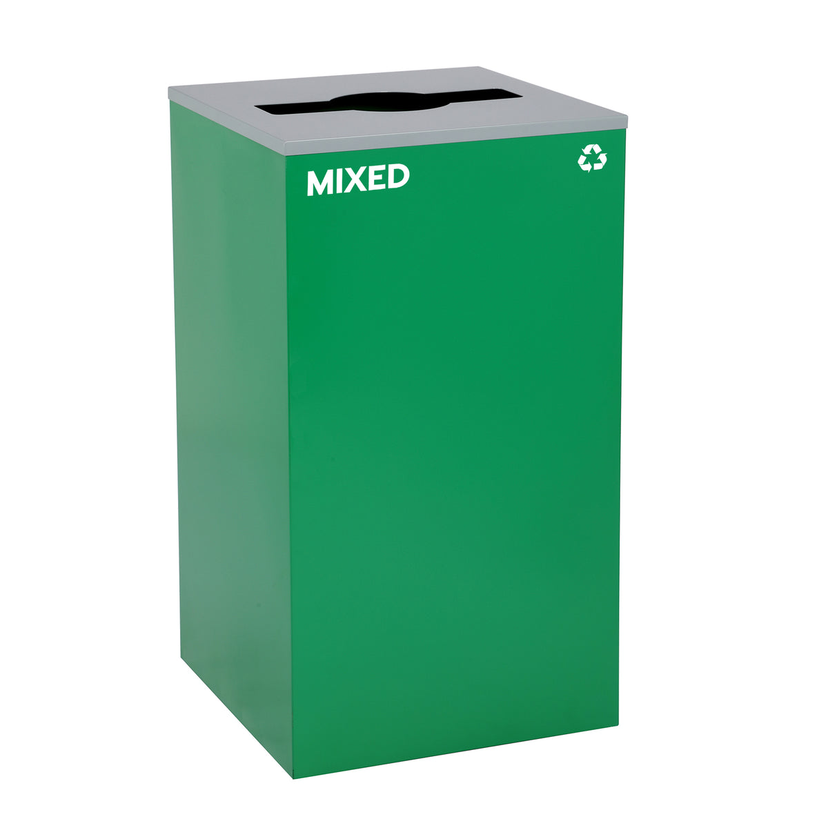 Alpine Industries 87 Gal. 3-Stream Steel Blue Recycling, Green