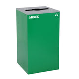 Alpine Industries 87 Gal. 3-Stream Steel Blue Recycling, Green