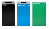 Alpine Industries 87 Gal. 3-Stream Steel Blue Recycling, Green
