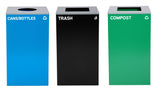 Alpine Industries 87 Gal. 3-Stream Steel Blue Cans & Bottles, Green