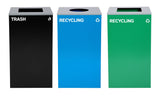 Alpine Industries 87 Gal. 3-Stream Steel Blue Recycling, Green