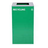 Alpine Industries 87 Gal. 3-Stream Steel Blue Recycling, Green