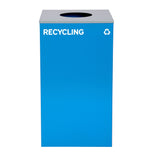 Alpine Industries 87 Gal. 3-Stream Steel Blue Recycling, Green