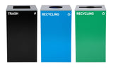 Alpine Industries 87 Gal. 3-Stream Steel Blue Recycling, Green